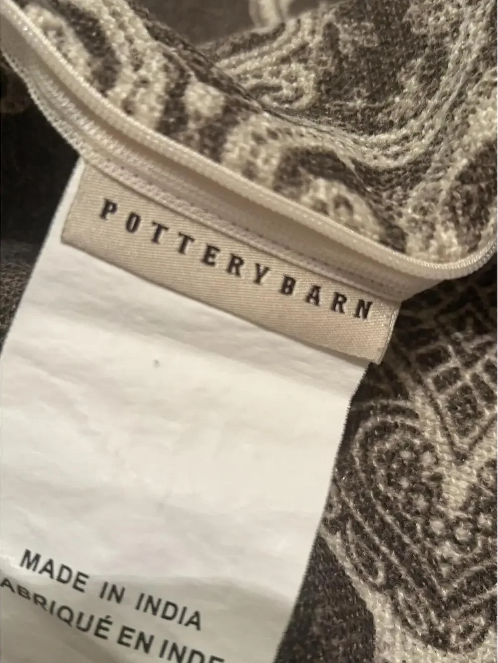 Pottery Barn Alana Print Pillow Covers 24x24 Java Brown Cream Paisley Set of 2